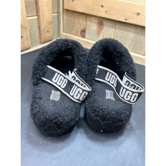 Ugg Fluff Yeah Slide Slippers Black Womens Size 10 Soft Sheepskin & Fleece With - Picture 4 of 7